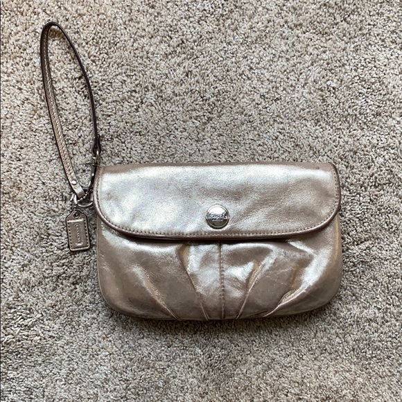Coach Handbags - Gold Coach Clutch/Wristlet